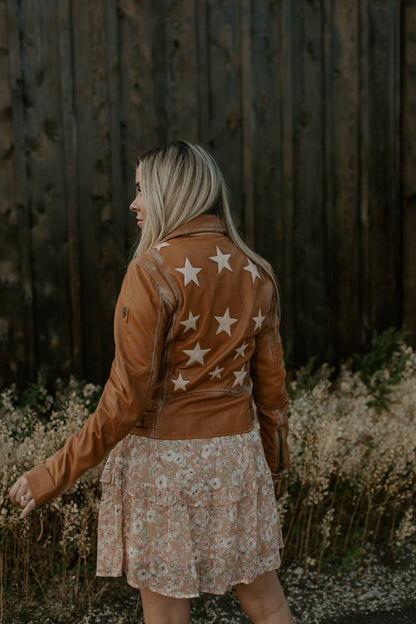 Christy Leather Jacket - Red