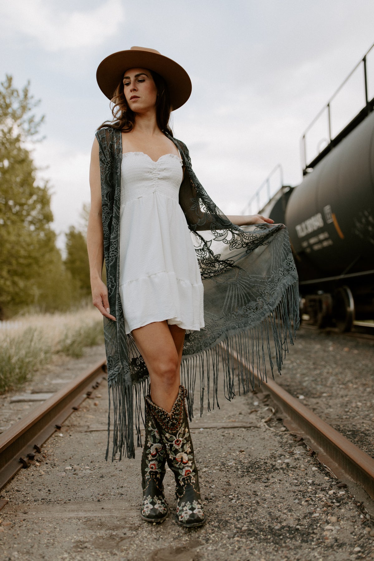 Lorena Silk Fringe Duster