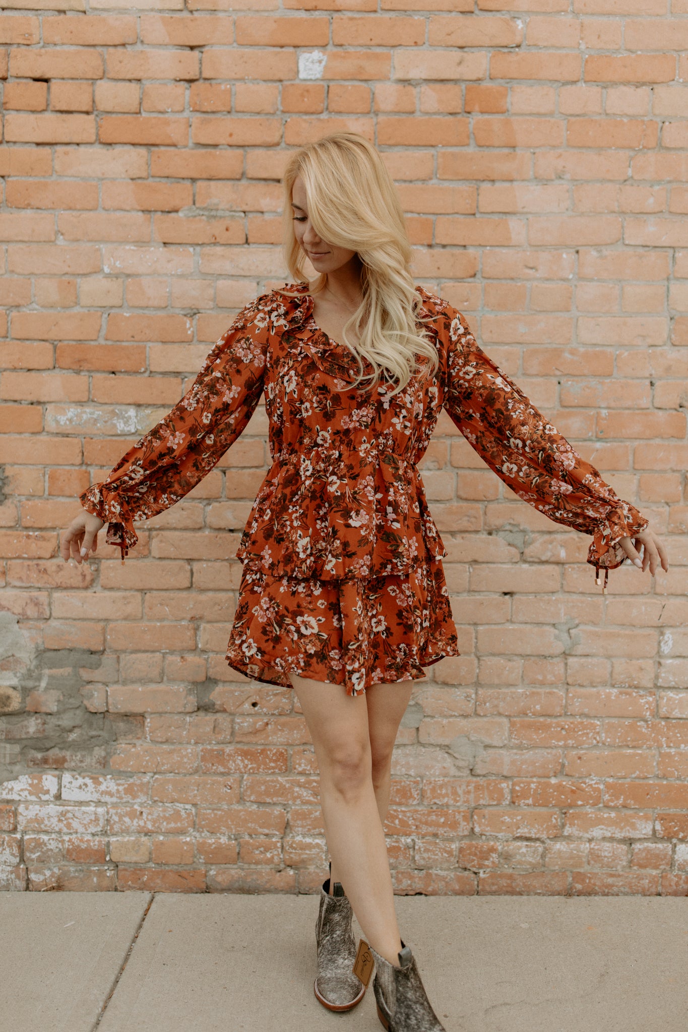 Terracotta Bloom Mini Dress - Cody and Sioux