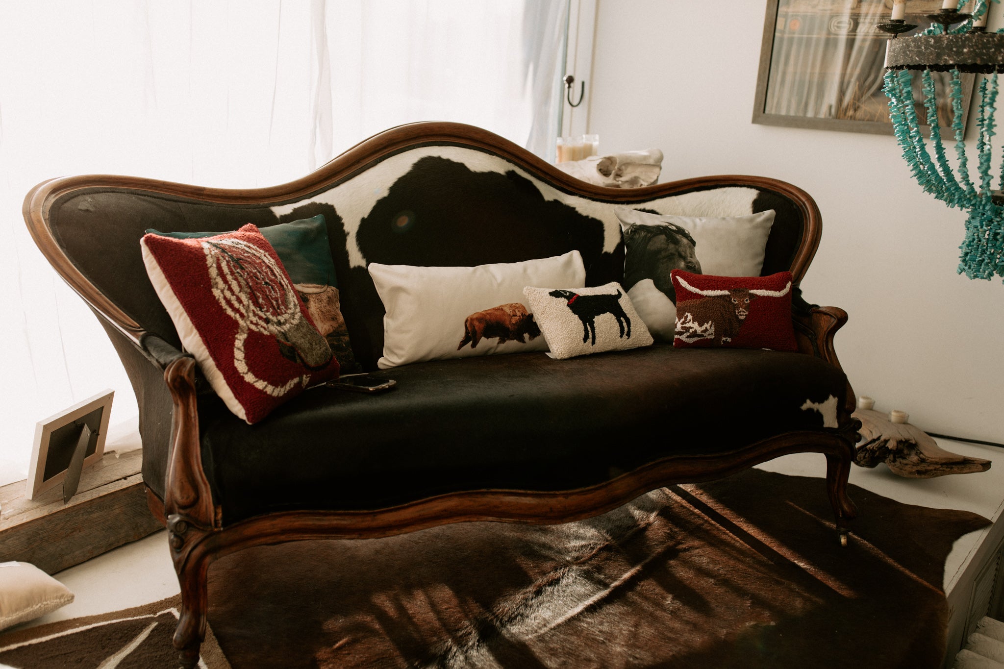 Vintage Cowhide Sofa Cody And Sioux