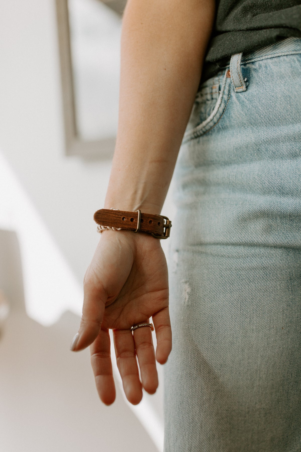 Vintage Woven Leather Cuff