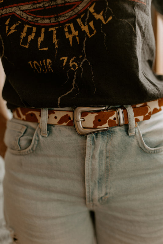 Cow Print Belt