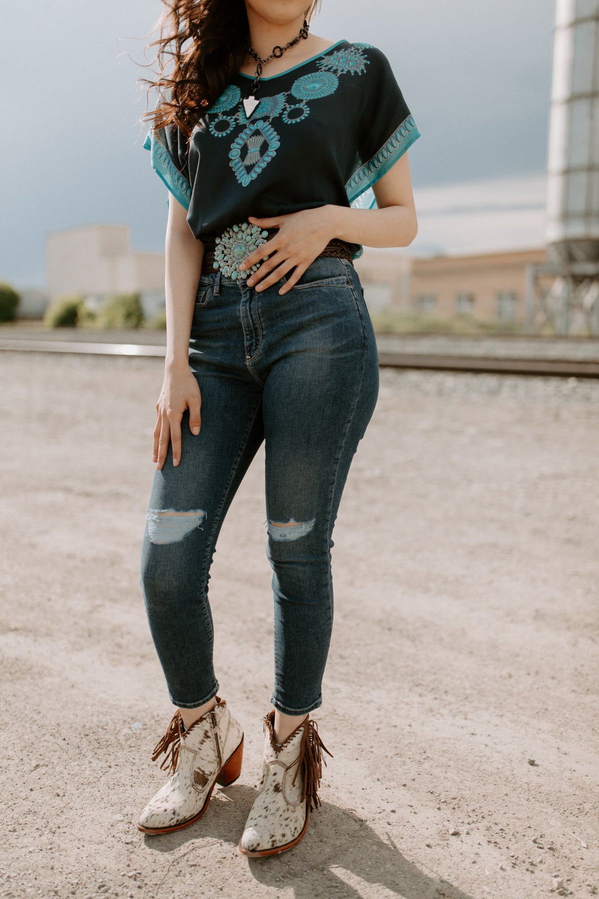 Alexa High Rise Straight Jeans - Indigo Sea