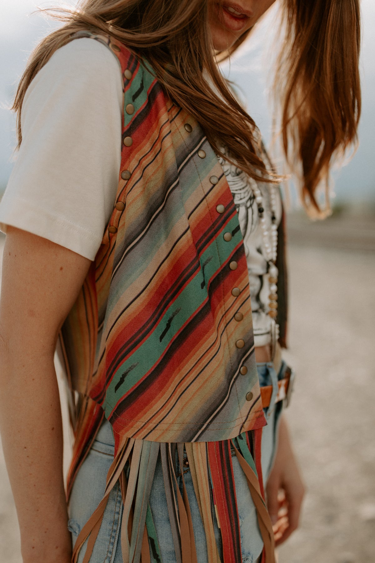 Serape Vest with Fringe by Scully