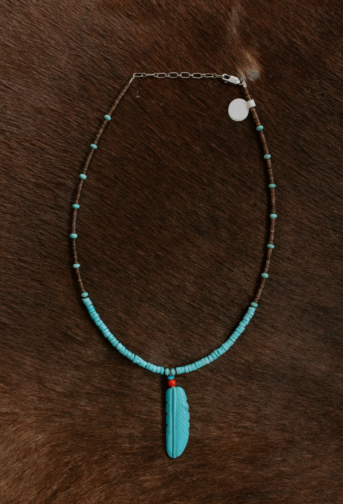 Mixed Bead Feather Necklace