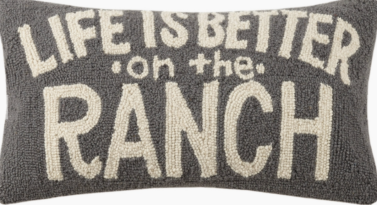 Life is Better on the Ranch Wool Hook Pillow - Large