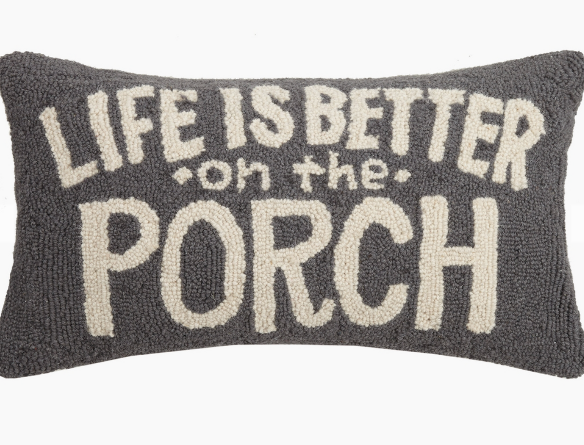 Life is Better on the Porch Wool Hook Pillow