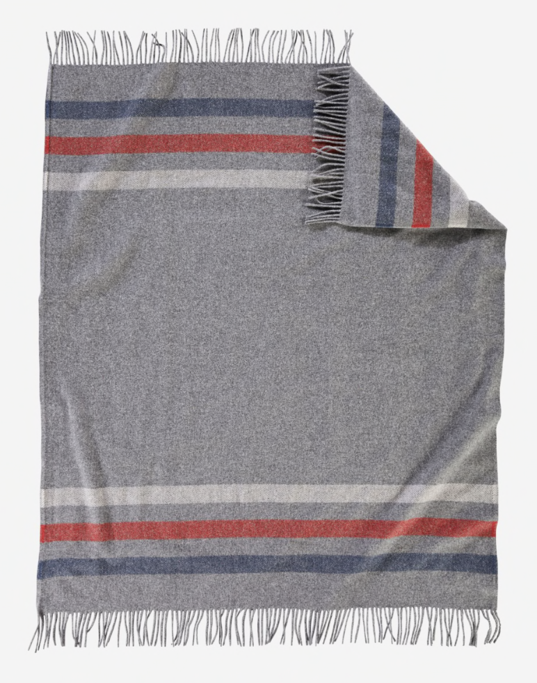 Pendleton Eco wise Washable Throw Machine Washable Grey Stripe