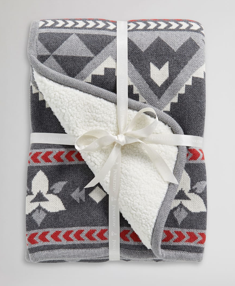 Pendleton Knit Sherpa Stroller Baby Blanket