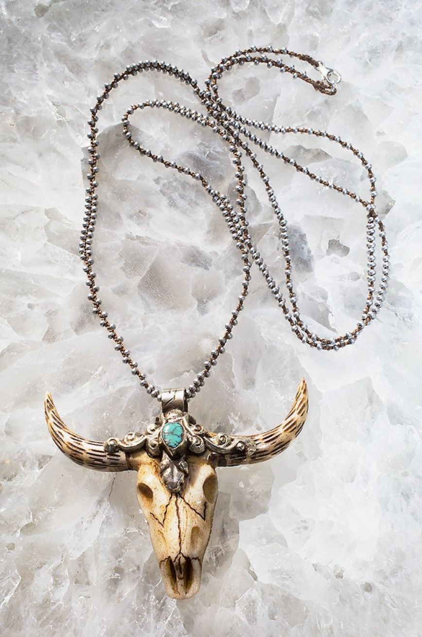 Treasure Longhorn - Silk Woven Necklace