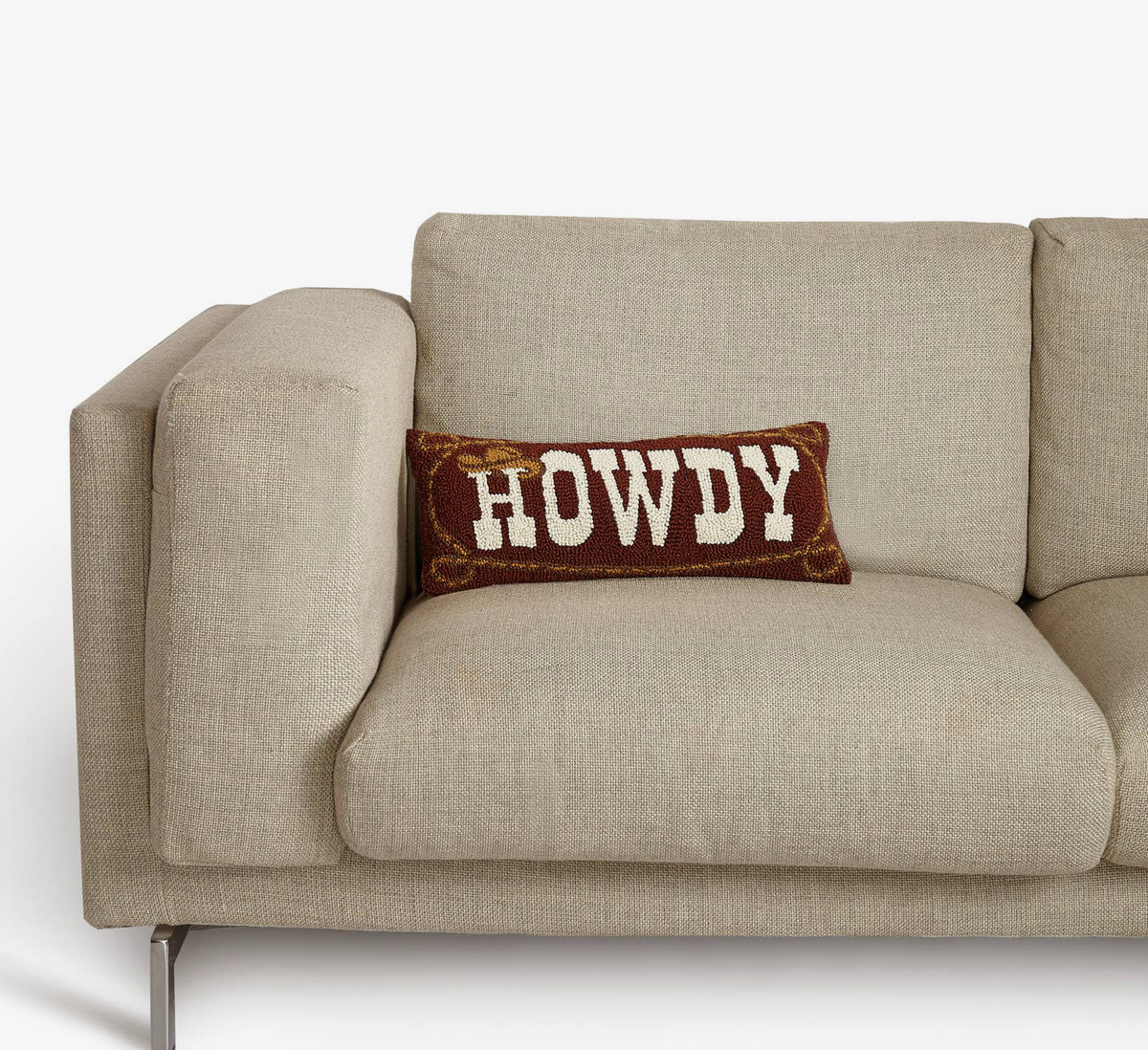 Howdy Cowboy Wool Hook Pillow